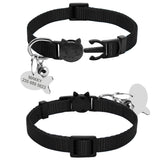 Personalized Safety Breakaway Nylon Quick Release Cat Collar ID Tag Set