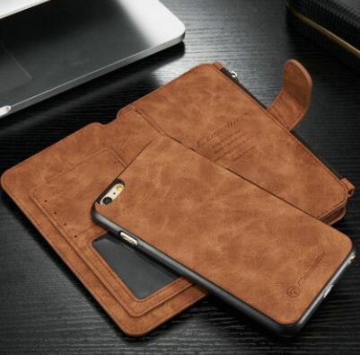 Compatible With Apple, Iphone6s Plus Multi-function Wallet Two-in-one Zipper Phone Protection Leather Case