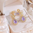 Fantasy Amethyst Bowknot Sterling Silver Stud Earrings For Women