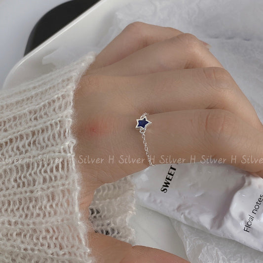 S925 Sterling Silver Special Interest Light Luxury Design Zircon Ring