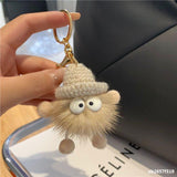 Mink Fur Coal Golf Cart Keychain Female