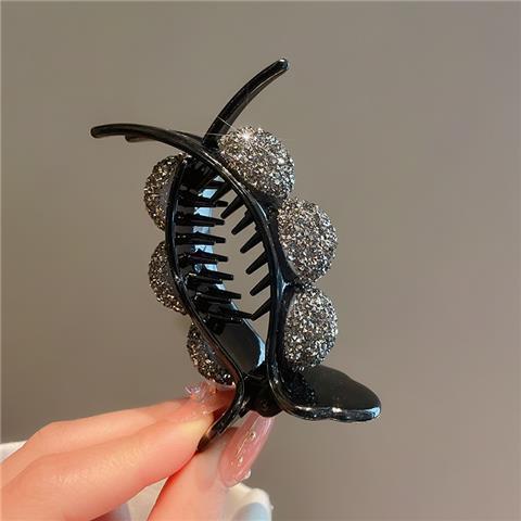 High-grade Light Luxury Butterfly Full Diamond Ponytail Bun Temperament Grip