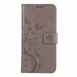 Butterfly Embossed Protective Leather Case Flip Cover Phone Case