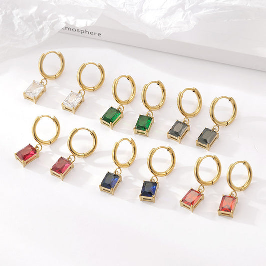 Women's High-grade Earrings South Korea Light Luxury Temperament Square