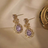 Fantasy Amethyst Bowknot Sterling Silver Stud Earrings For Women