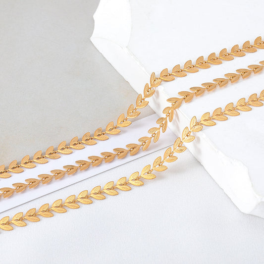 2 M Stainless Steel Electroplating Color Retention Chain Love Round Oval Golden Chain Diy Jewelry Chain Accessories