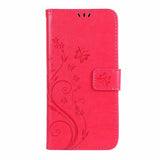 Butterfly Embossed Protective Leather Case Flip Cover Phone Case