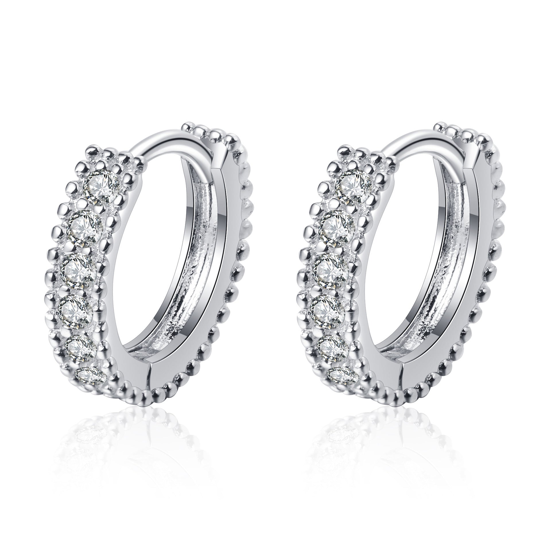 S925 Silver Earrings Female Inlaid D Color Moissanite Ear Ring