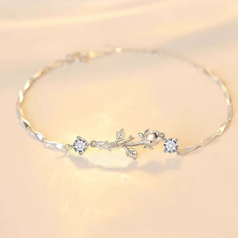 Sterling Silver Little Prince Rose Bracelet Ladies Niche